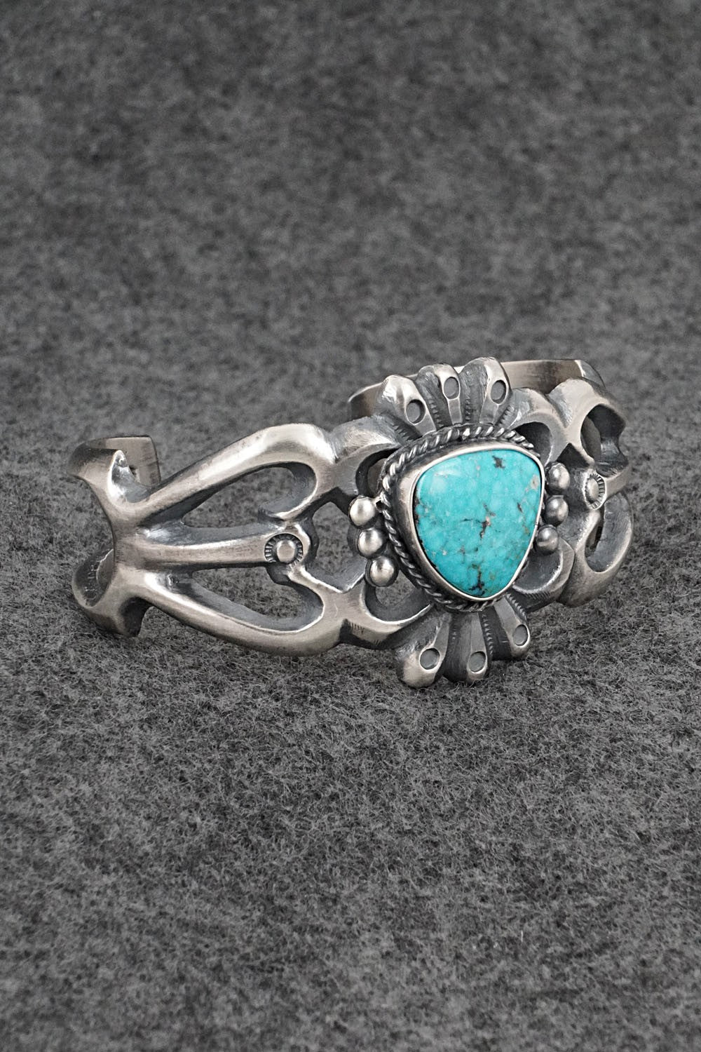 Turquoise & Sterling Silver Bracelet - Harrison Bitsue