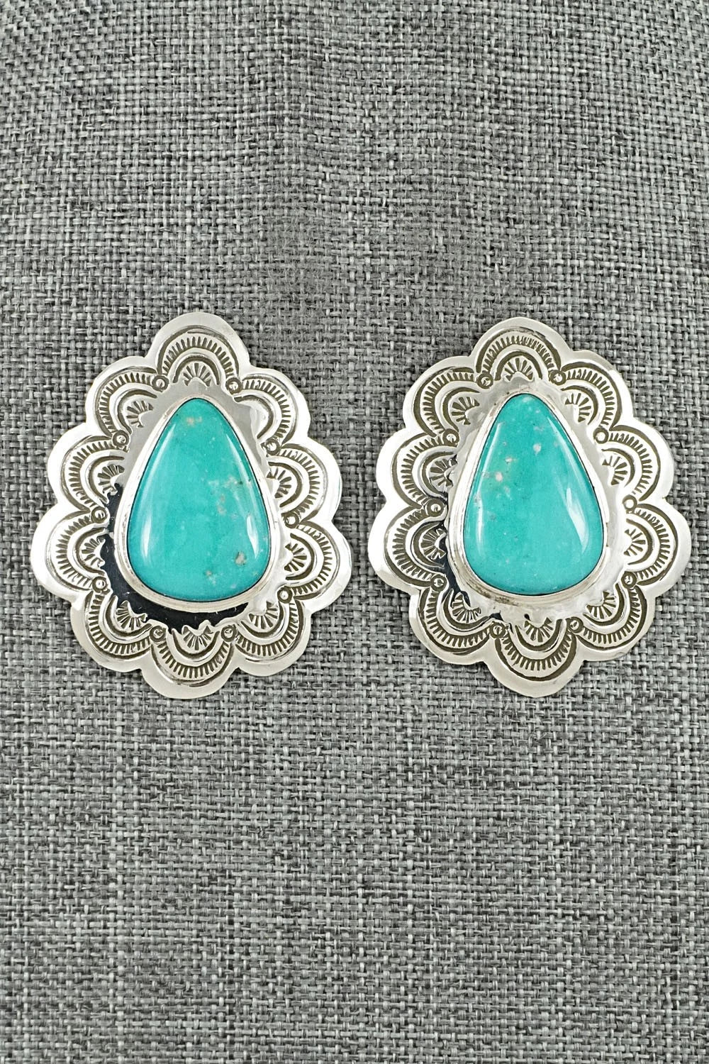Turquoise & Sterling Silver Earrings - Arnold Blackgoat
