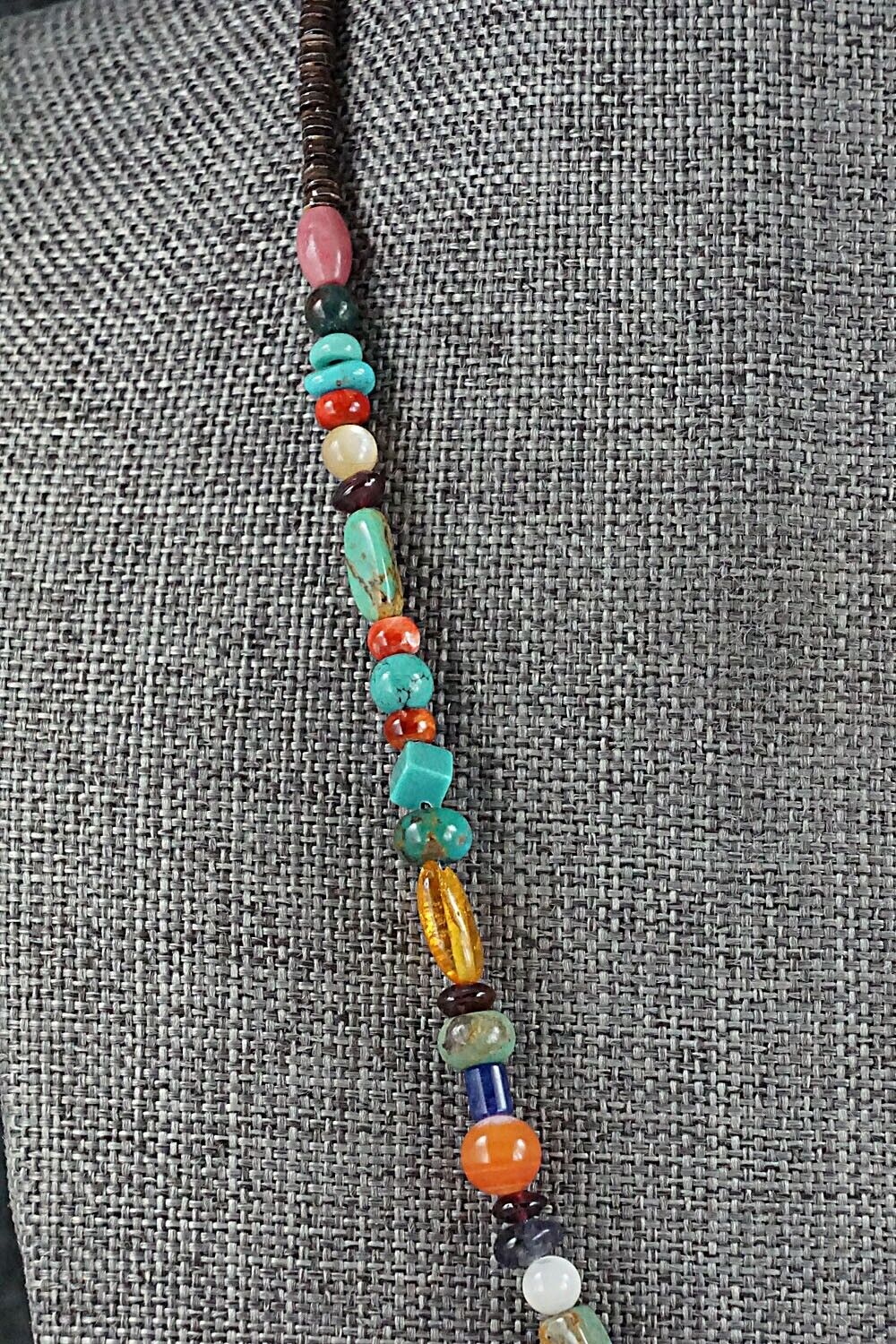 Multi-Stone and Sterling Silver Necklace - Helen Tsosie