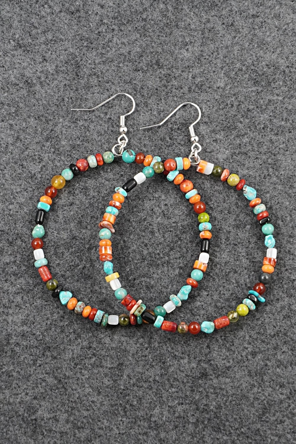 Multi-Stone & Sterling Silver Earrings - Helen Tsosie