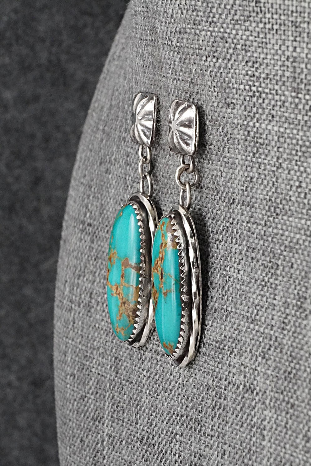 Turquoise & Sterling Silver Earrings - Ernest Hawthorne