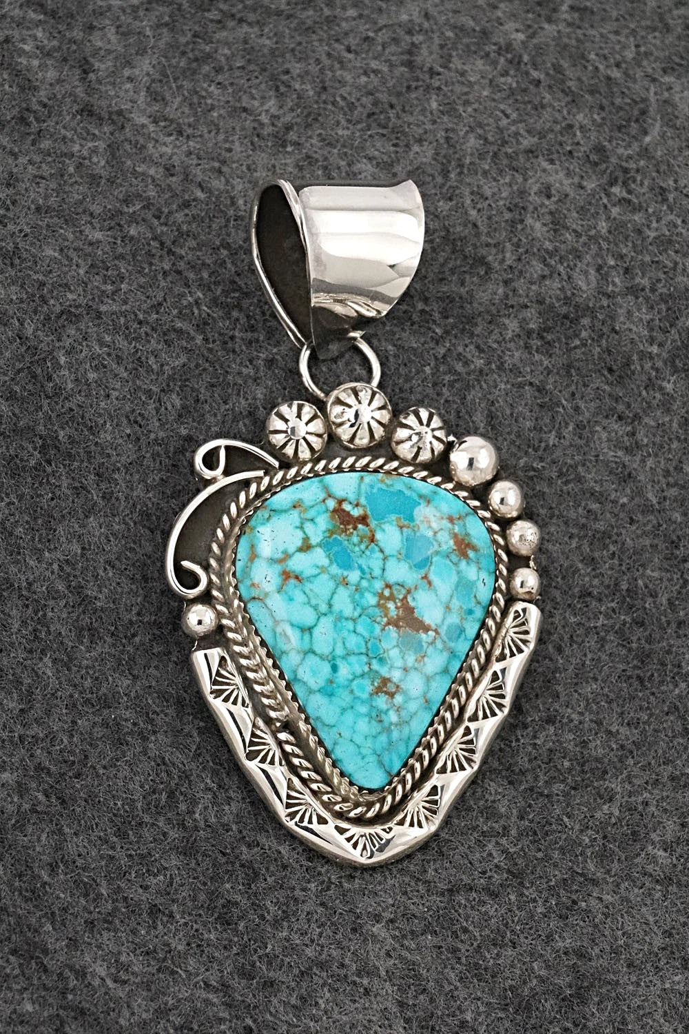 Turquoise and Sterling Silver Pendant - Phil Nez