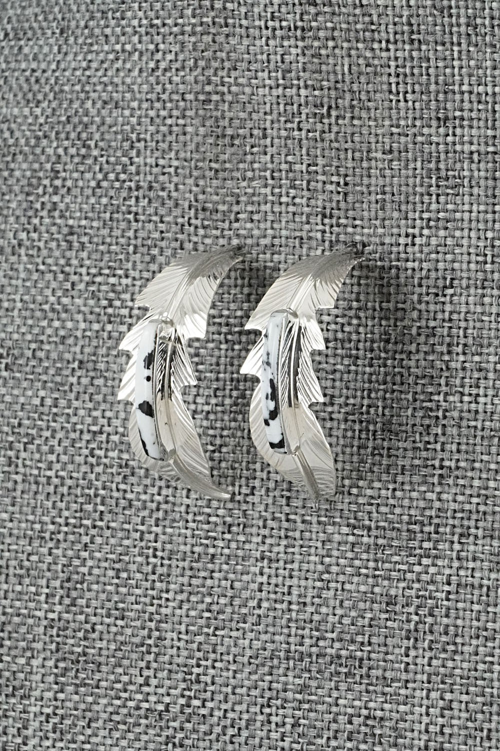 White Buffalo & Sterling Silver Earrings - Alan Barney
