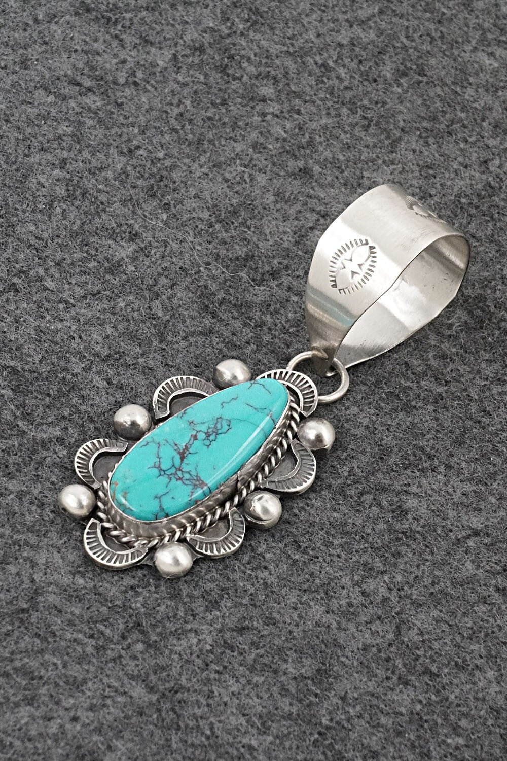 Turquoise & Sterling Silver Pendant - Wilson Dawes