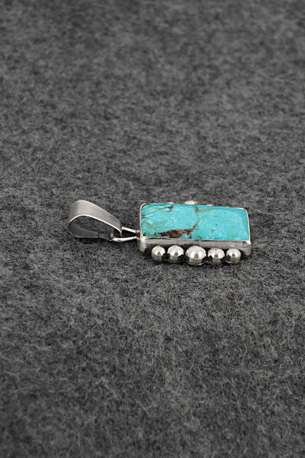 Turquoise & Sterling Silver Pendant - Eugene Gruber