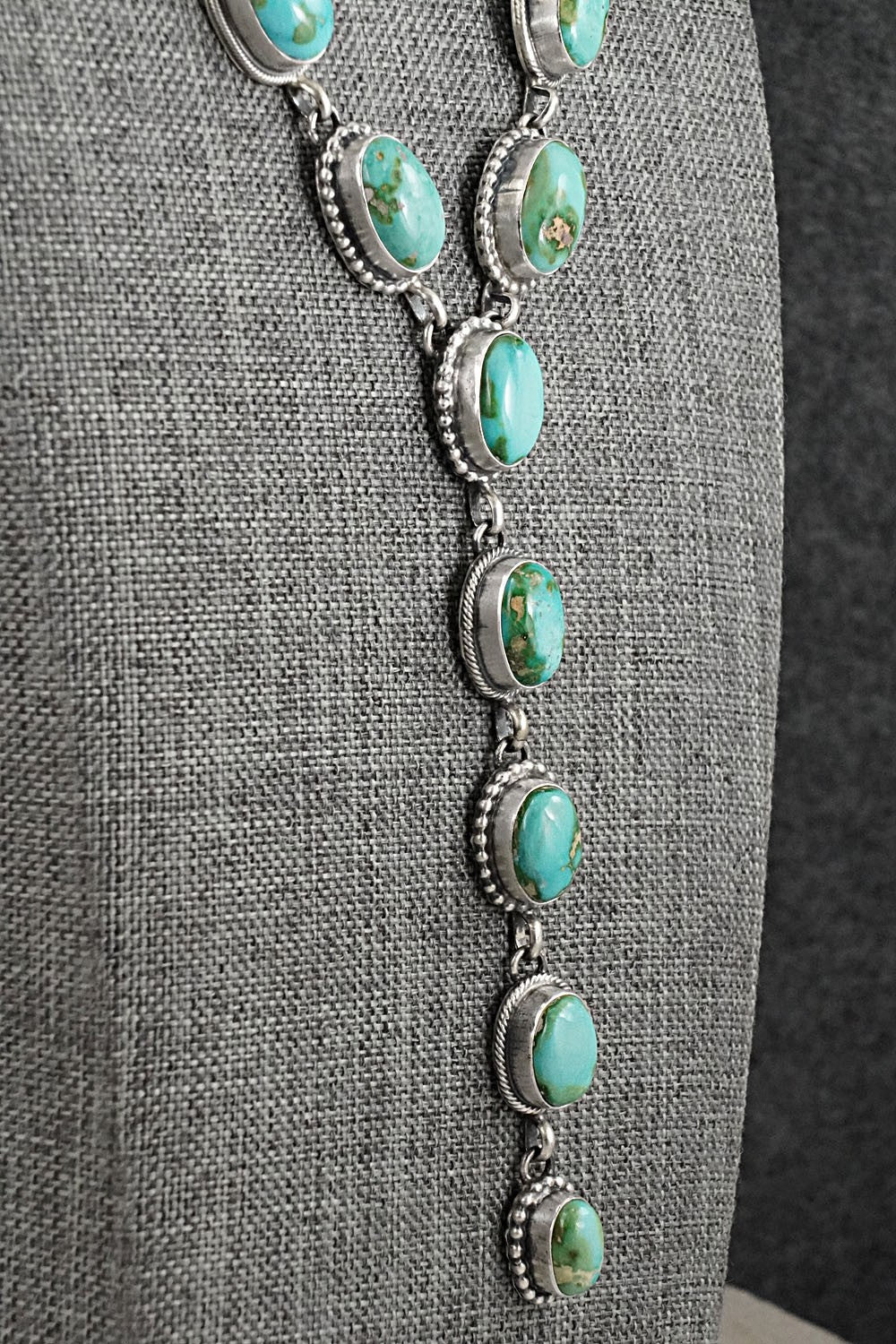 Turquoise & Sterling Silver Necklace and Earrings Set - Darrin Livingston