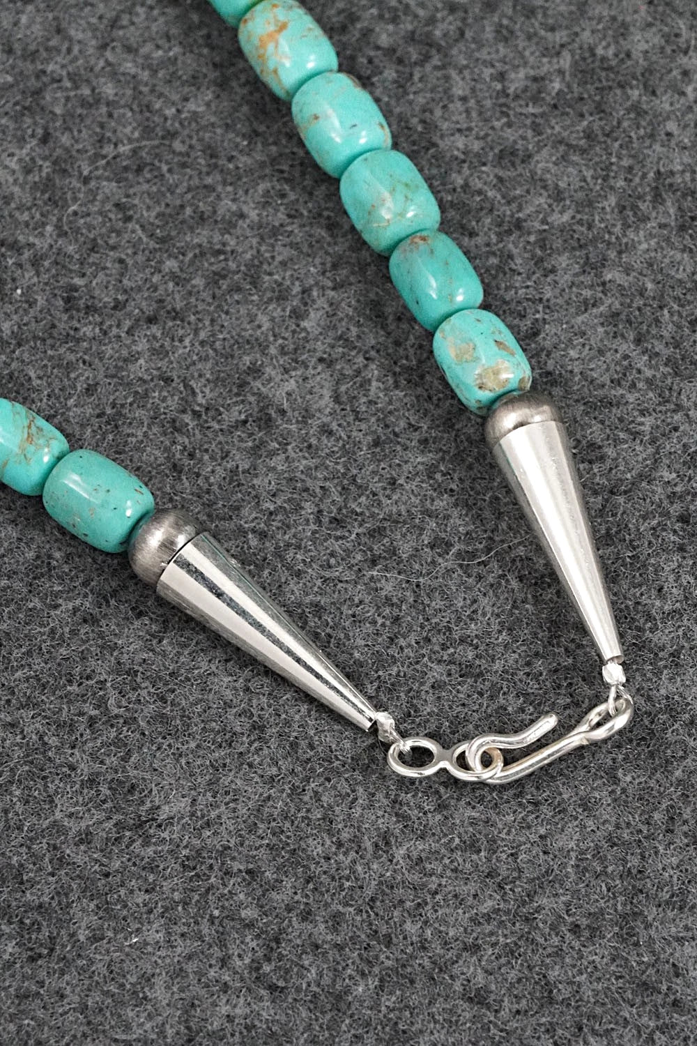 Turquoise & Sterling Silver Necklace 18" - Doreen Jake