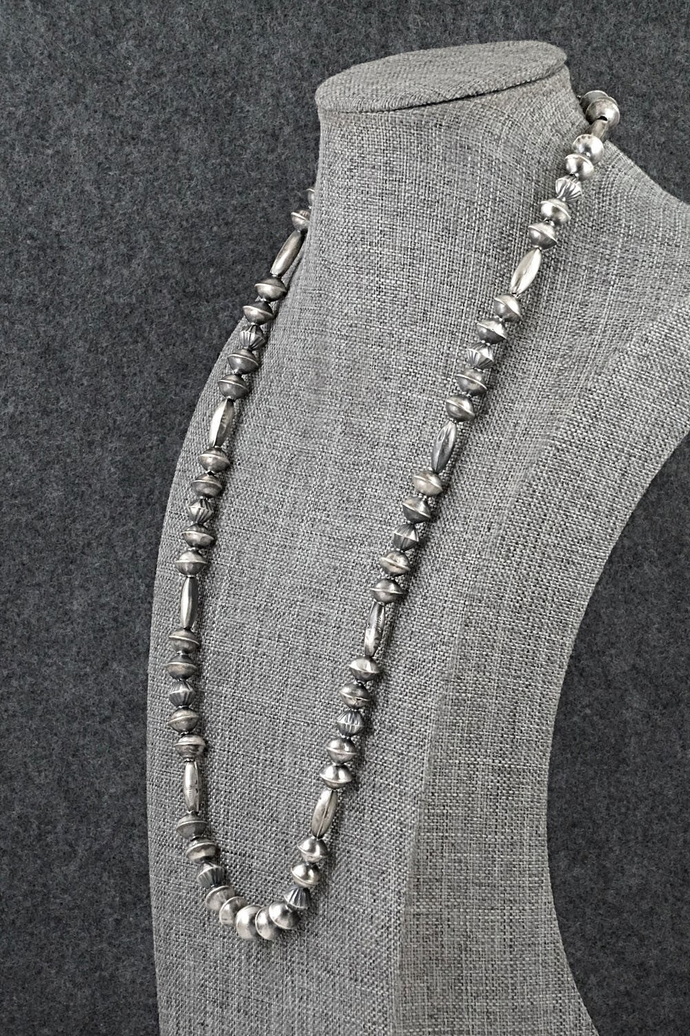 Sterling Silver Navajo Pearl Necklace 22" - Vintage