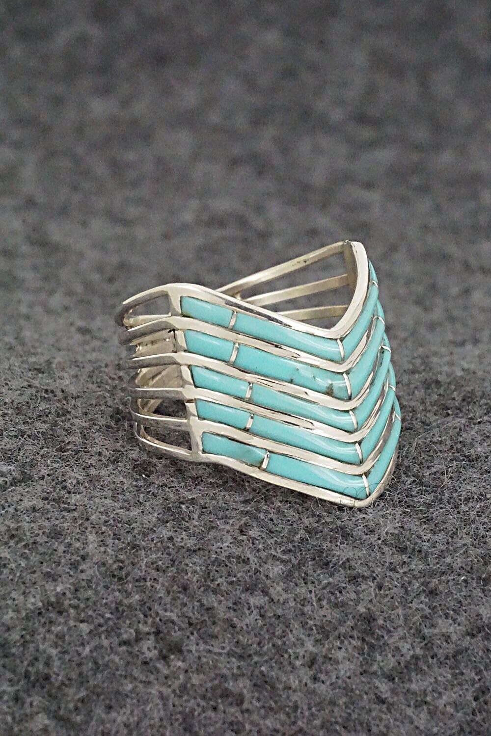 Turquoise & Sterling Silver Ring - Andrew Enrico - Size 9.5