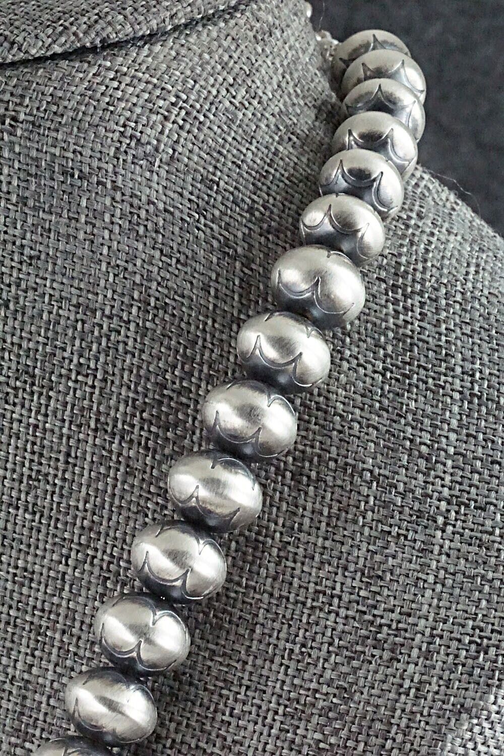 Sterling Silver Navajo Pearl Necklace 20" - Dorinda Mariano