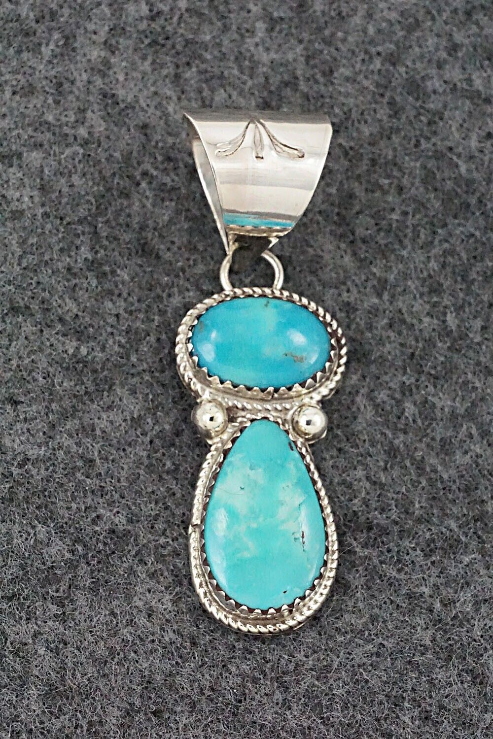 Turquoise & Sterling Silver Pendant - Ernest Hawthorne