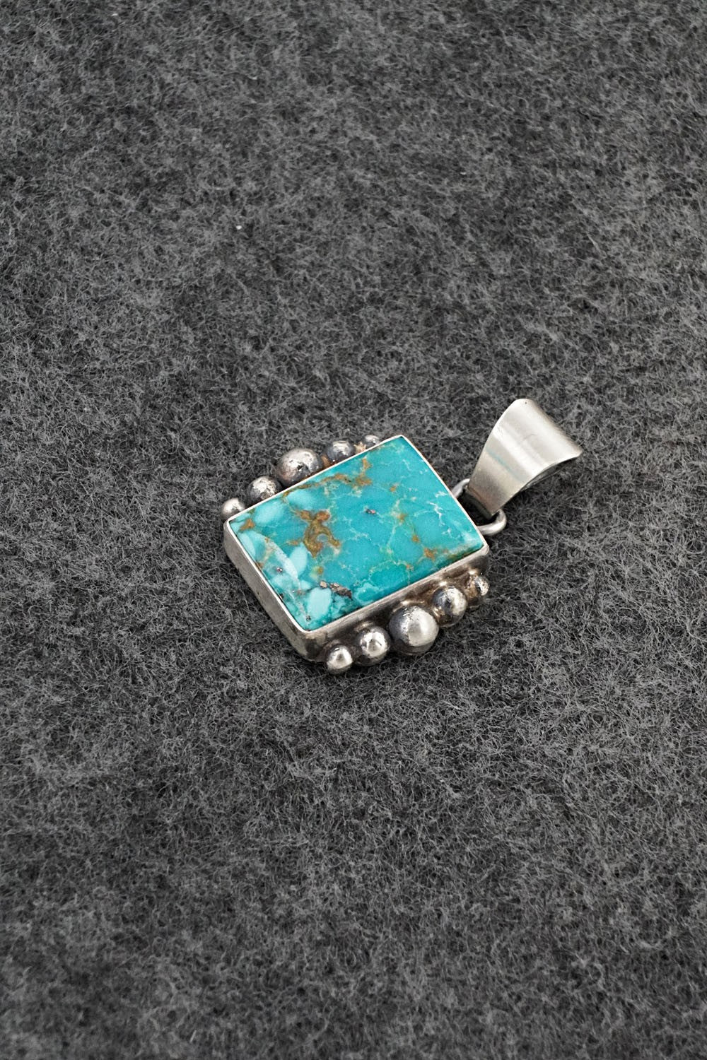 Turquoise & Sterling Silver Pendant - Eugene Gruber