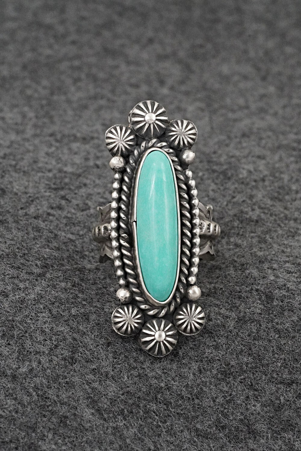 Turquoise & Sterling Silver Ring - Michael Calladitto - Size 8.5