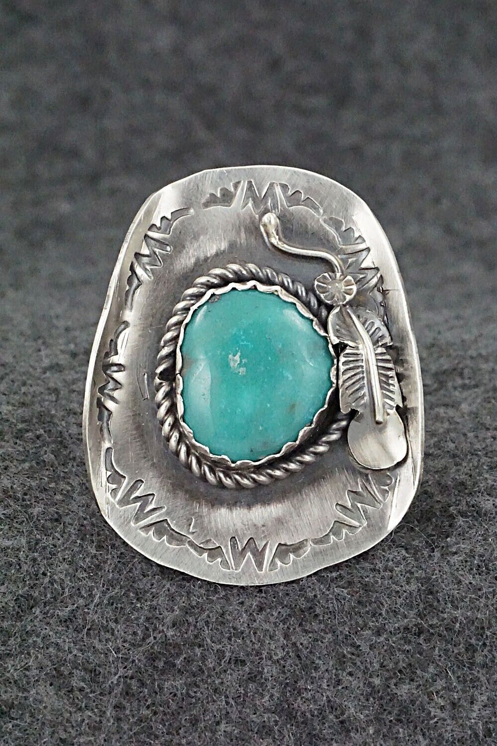 Turquoise & Sterling Silver Ring - Tim Yazzie - Size 7.75
