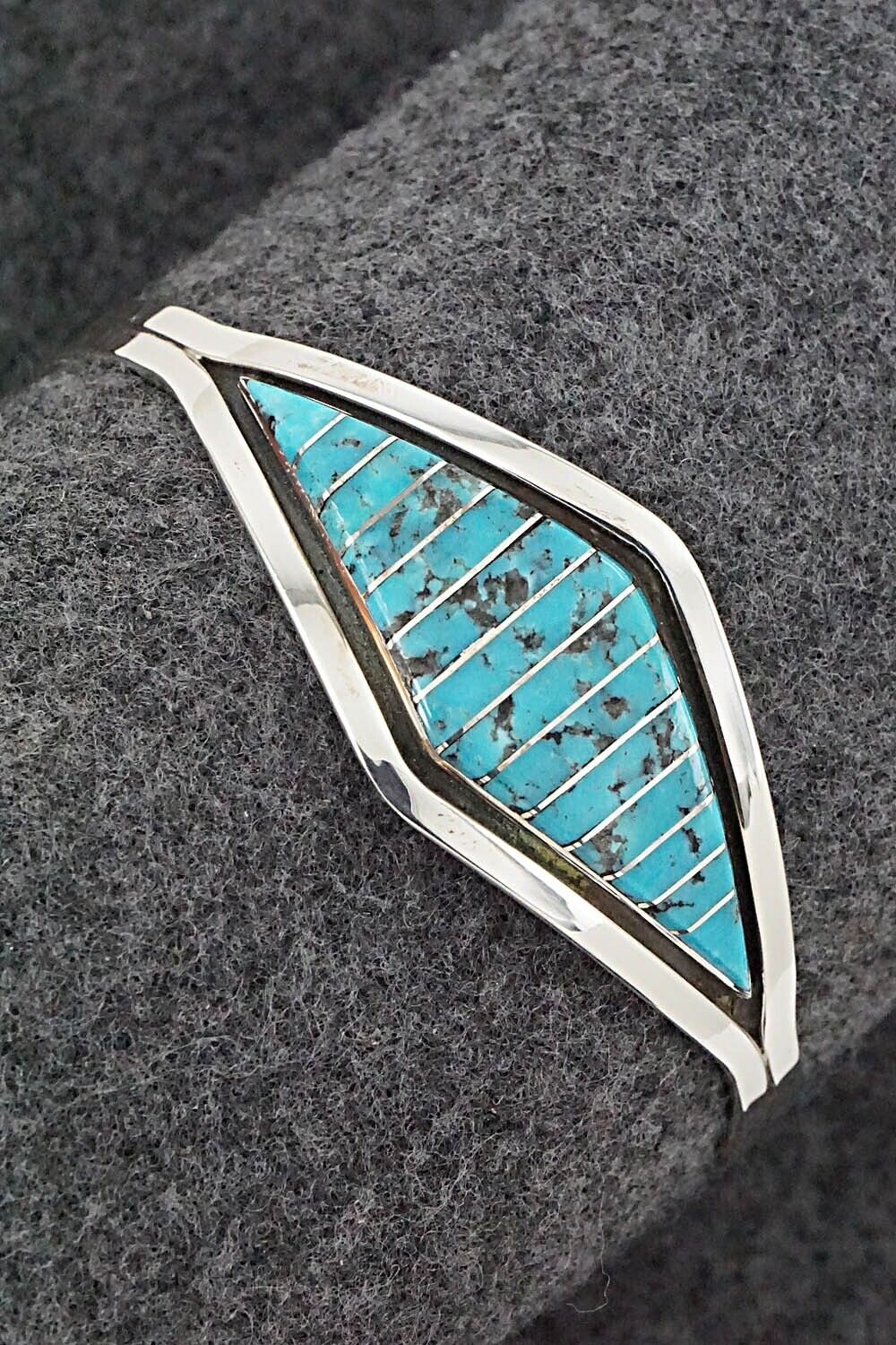 Turquoise & Sterling Silver Inlay Bracelet - Marvin Luarkie