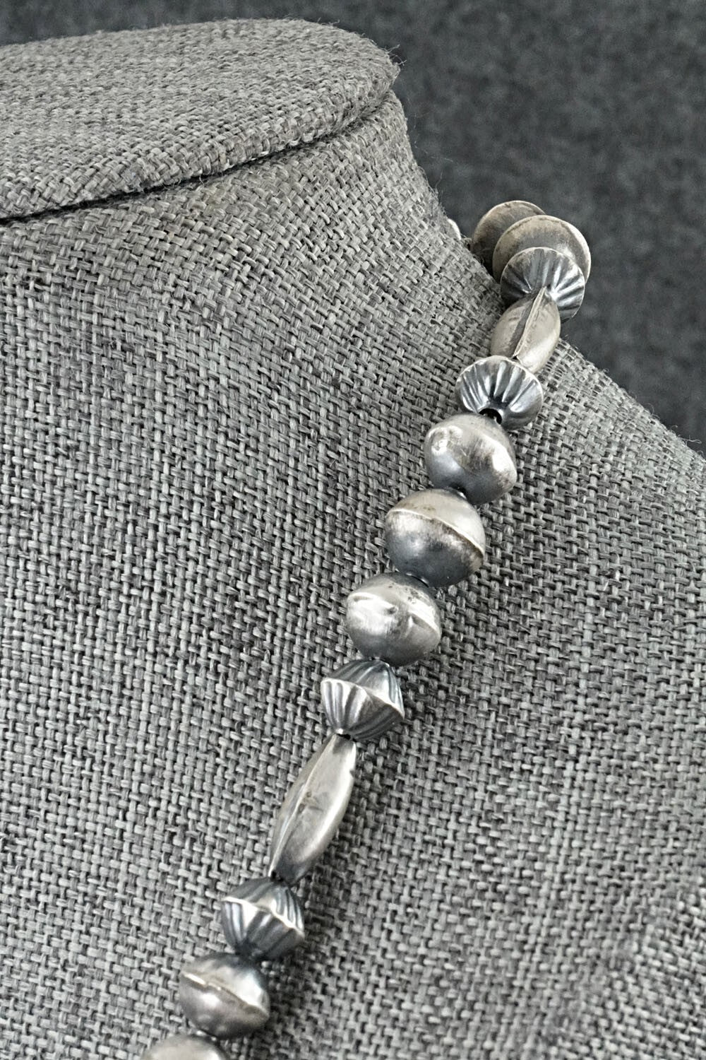 Sterling Silver Navajo Pearl Necklace 26" - Vintage
