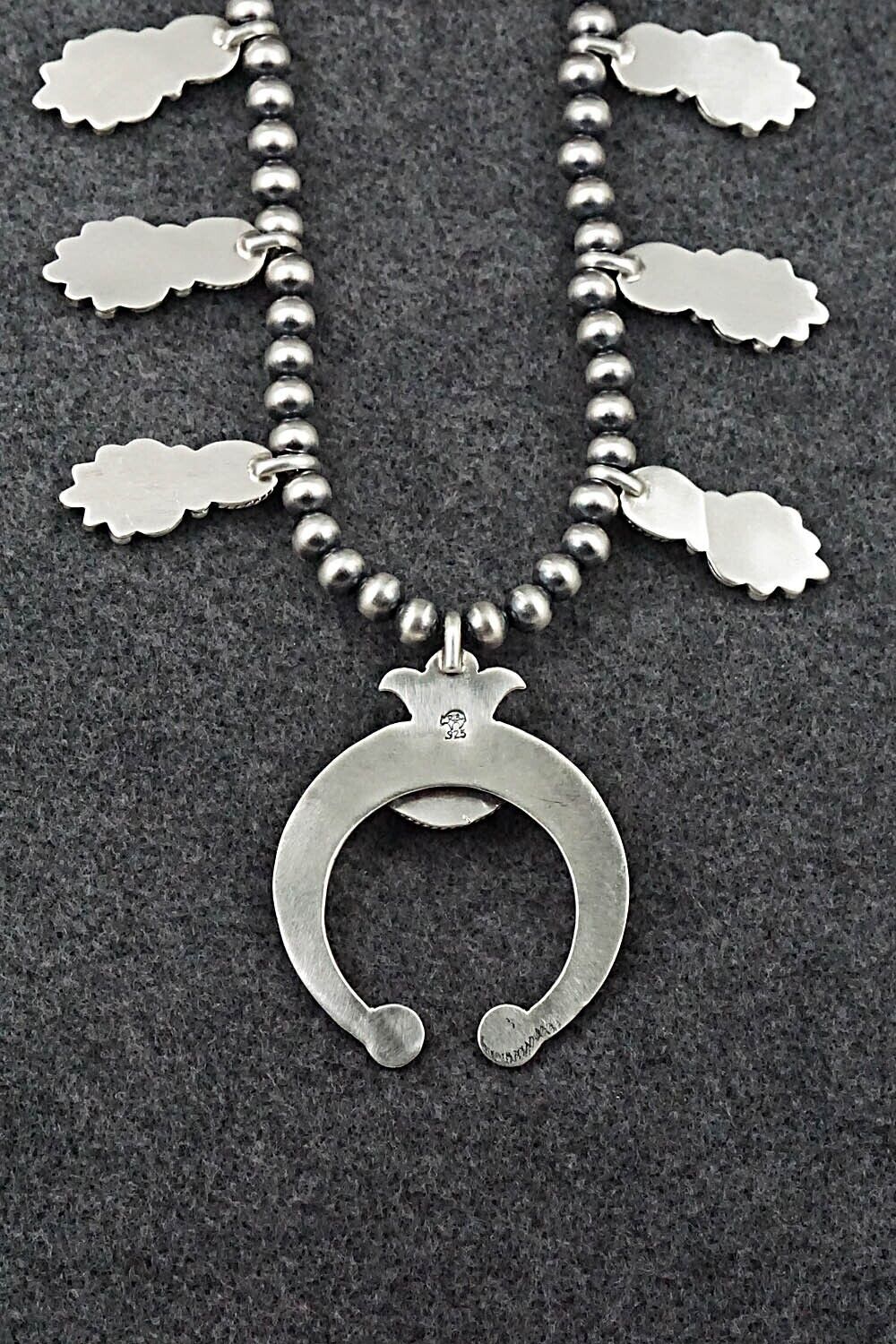 Turquoise & Sterling Silver Squash Blossom Necklace - Bobby Platero
