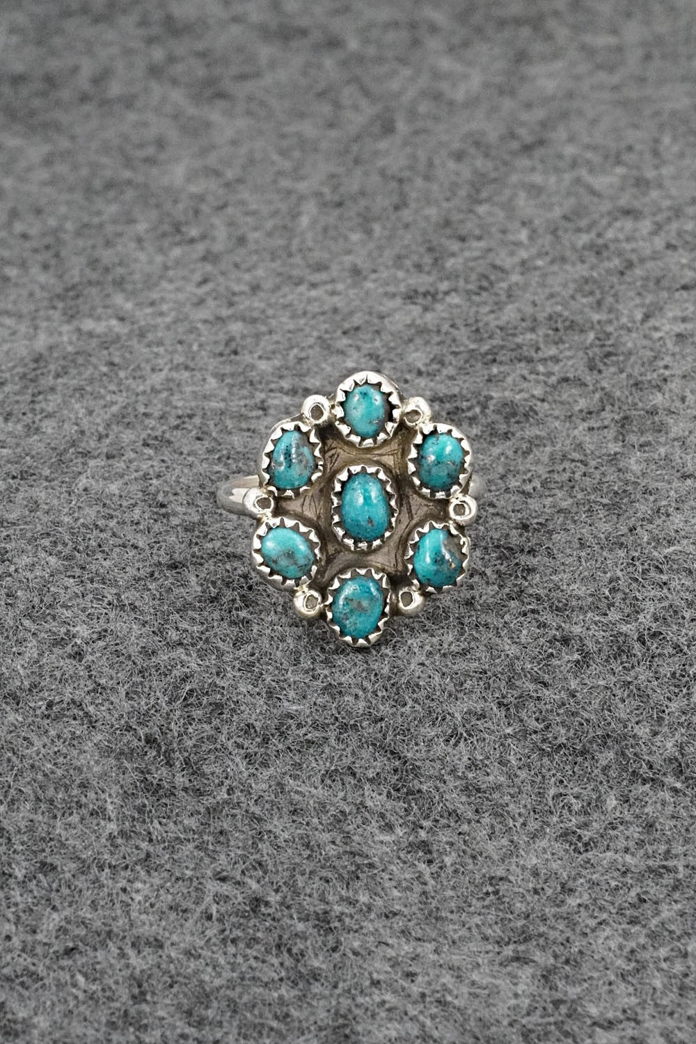 Turquoise & Sterling Silver Ring - Priscilla Reeder - Size 8.25