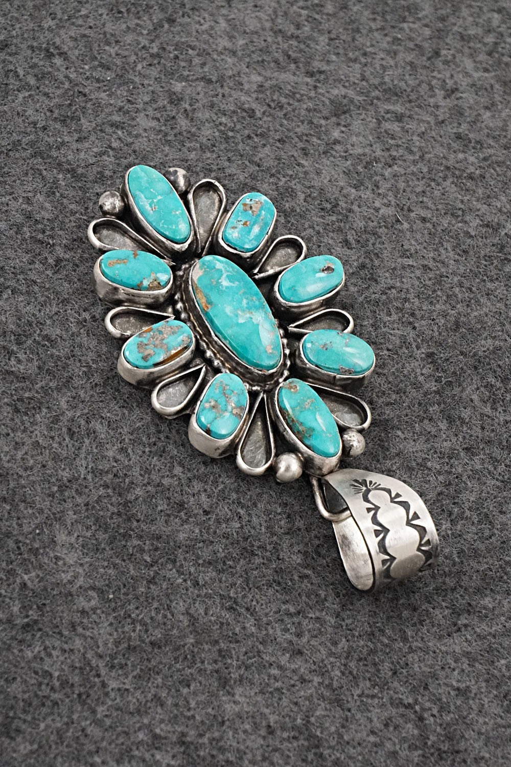 Turquoise & Sterling Silver Pendant - Travis Jim
