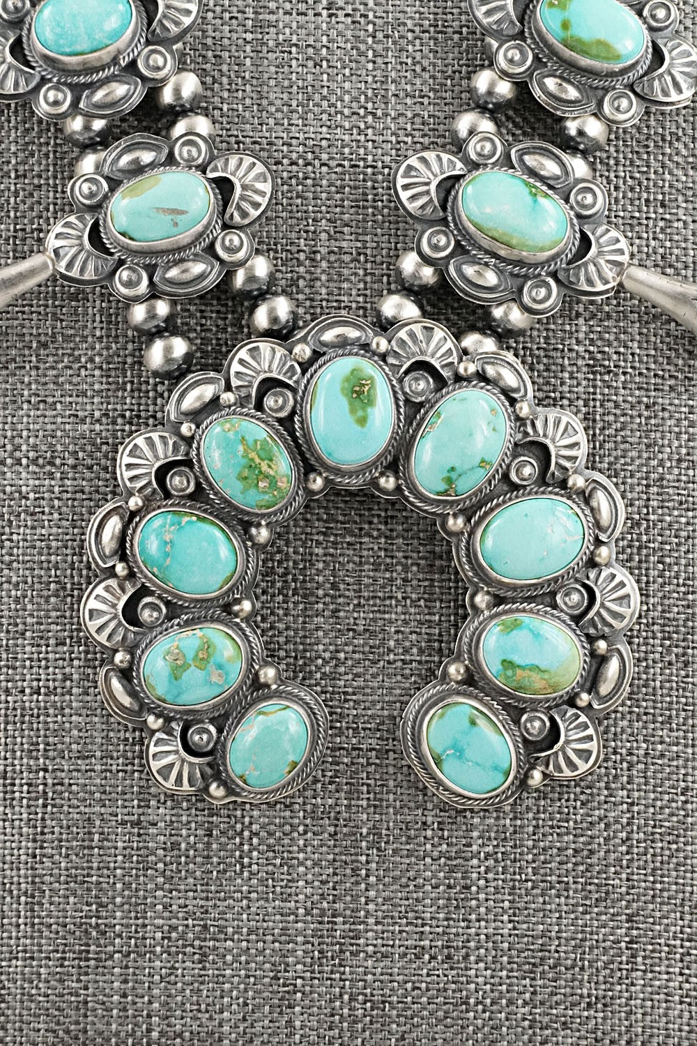 Turquoise & Sterling Silver Squash Blossom Set - Randy Boyd