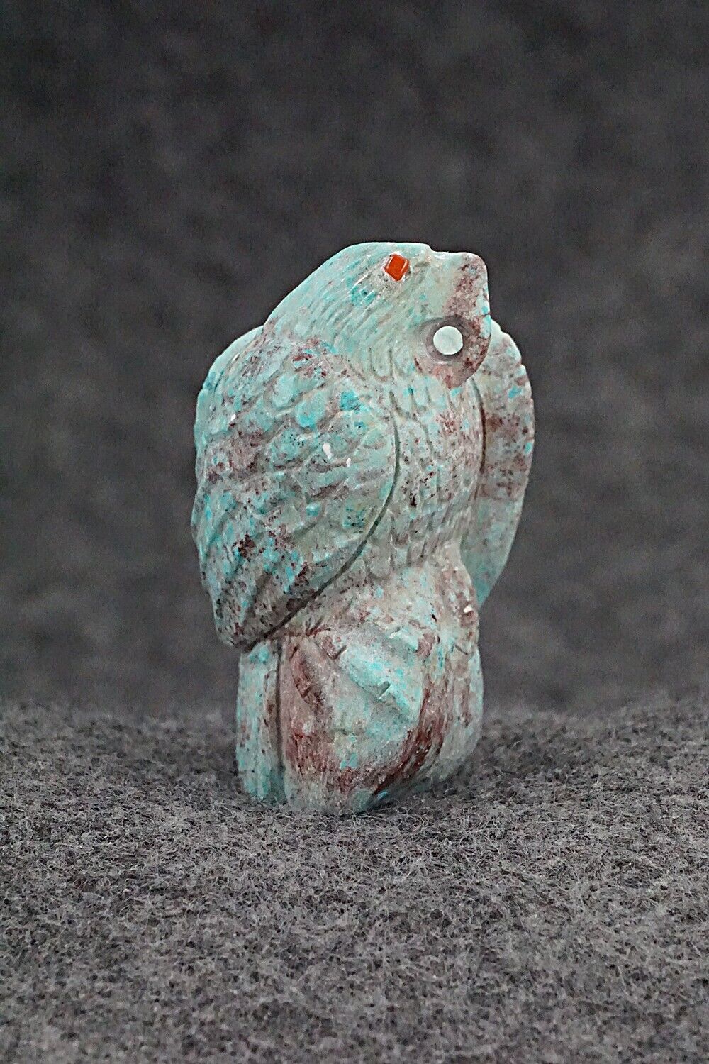 Eagle Zuni Fetish Carving - Derrick Kaamasee