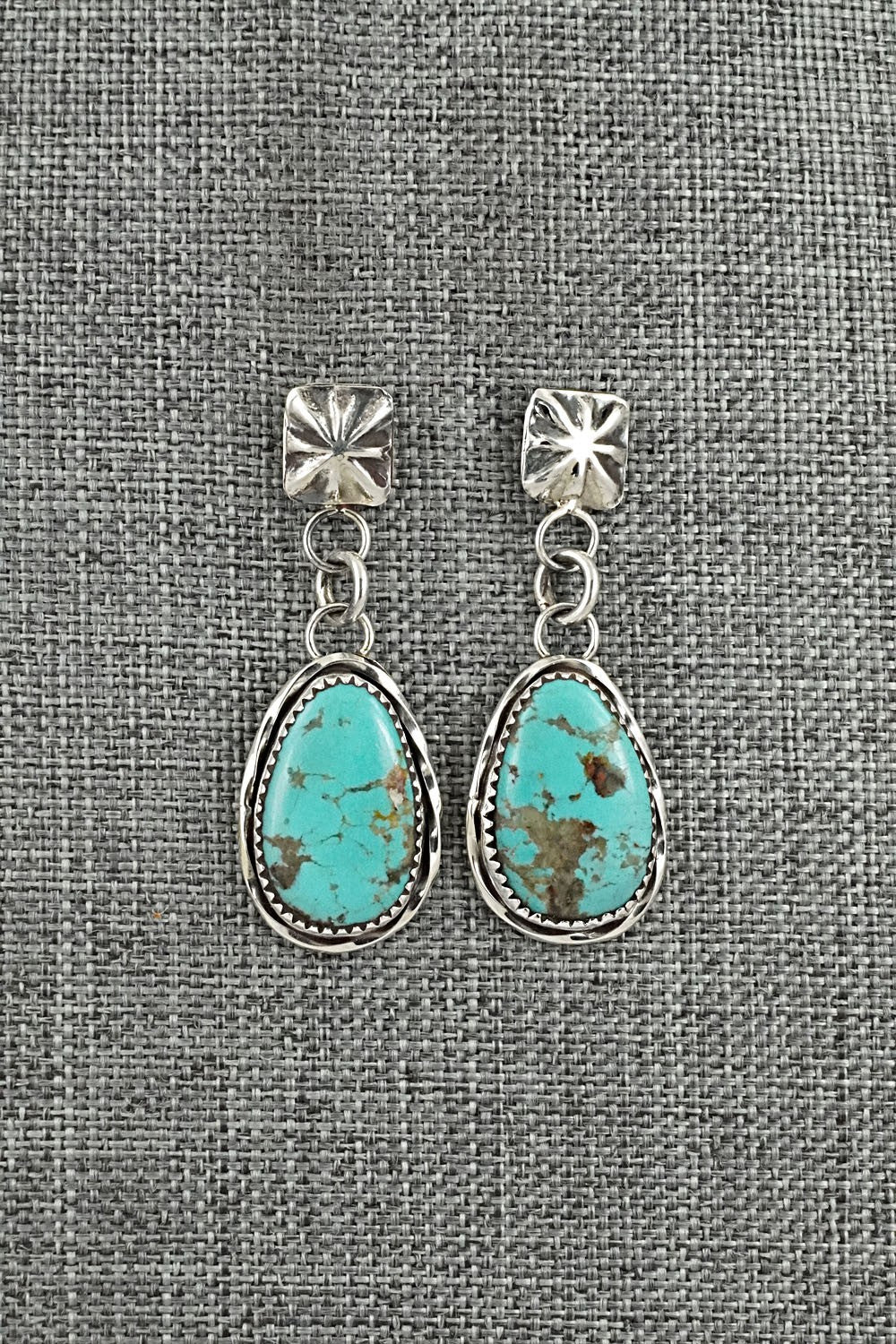 Turquoise & Sterling Silver Earrings - Ernest Hawthorne