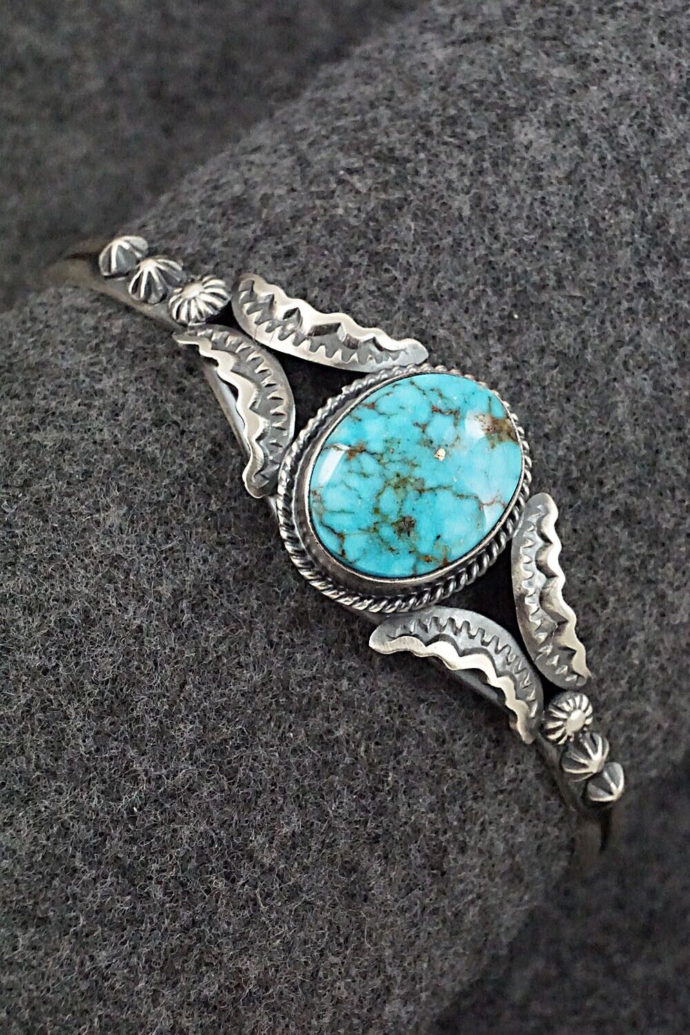 Turquoise & Sterling Silver Bracelet - Gilbert Tom