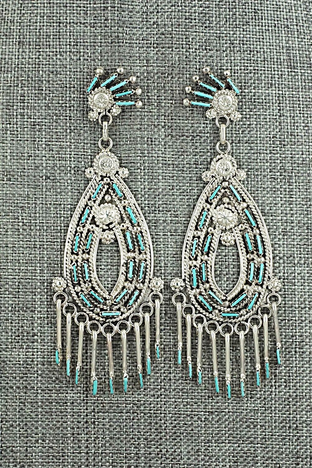 Turquoise & Sterling Silver Earrings - Kevin Leekity