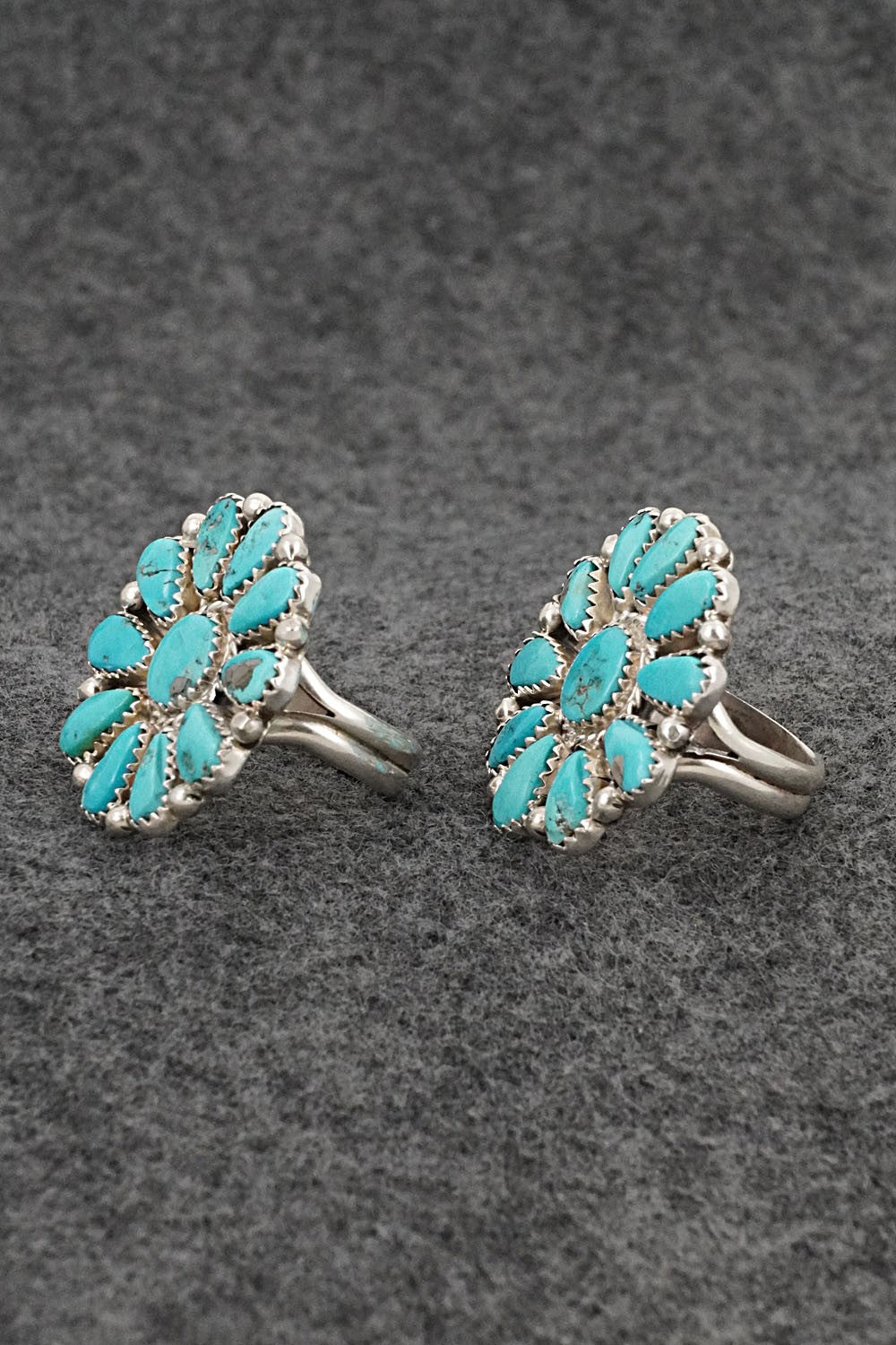 Turquoise & Sterling Silver Squash Blossom Set - Justina Wilson