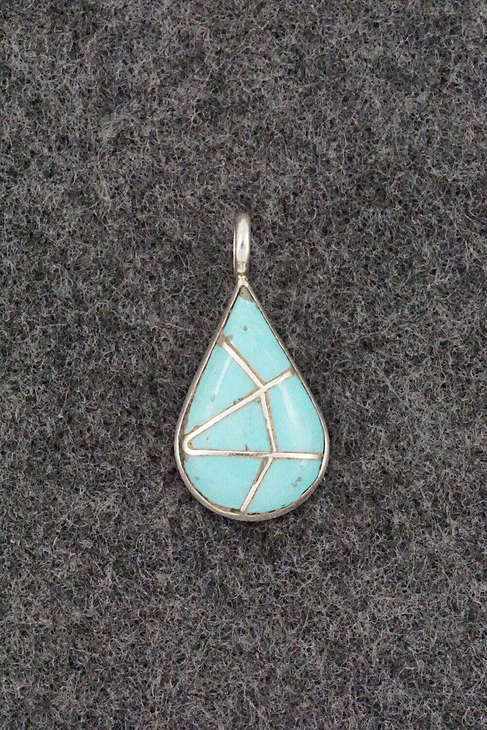 Turquoise & Sterling Silver Inlay Pendant - Laurie Kallestewa