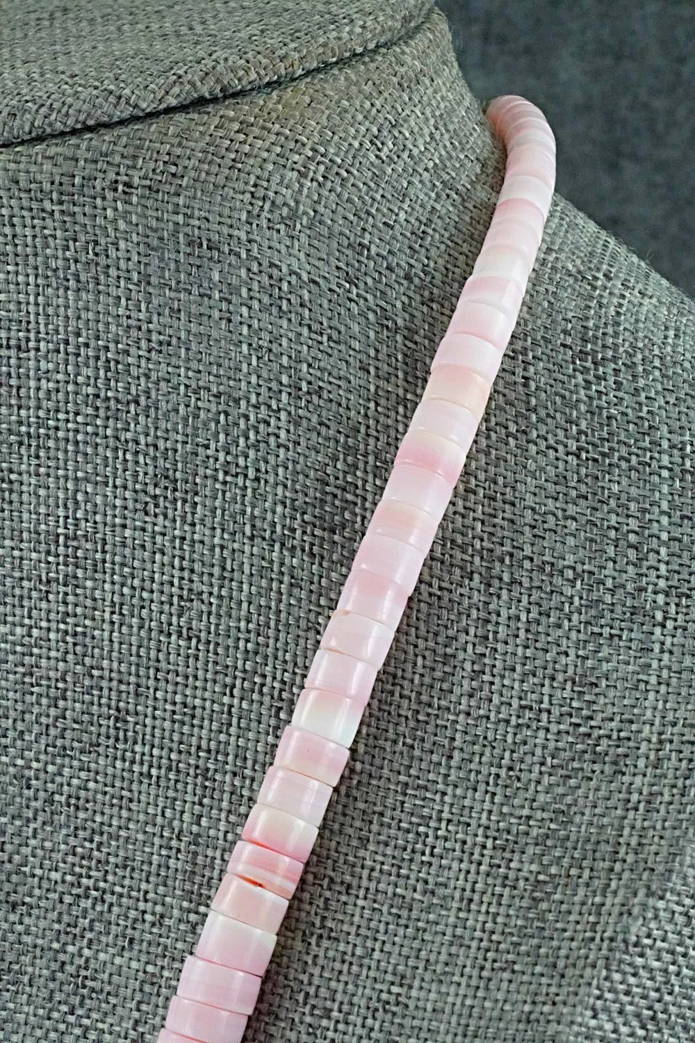 Pink Conch & Sterling Silver Necklace 18" - Doreen Jake
