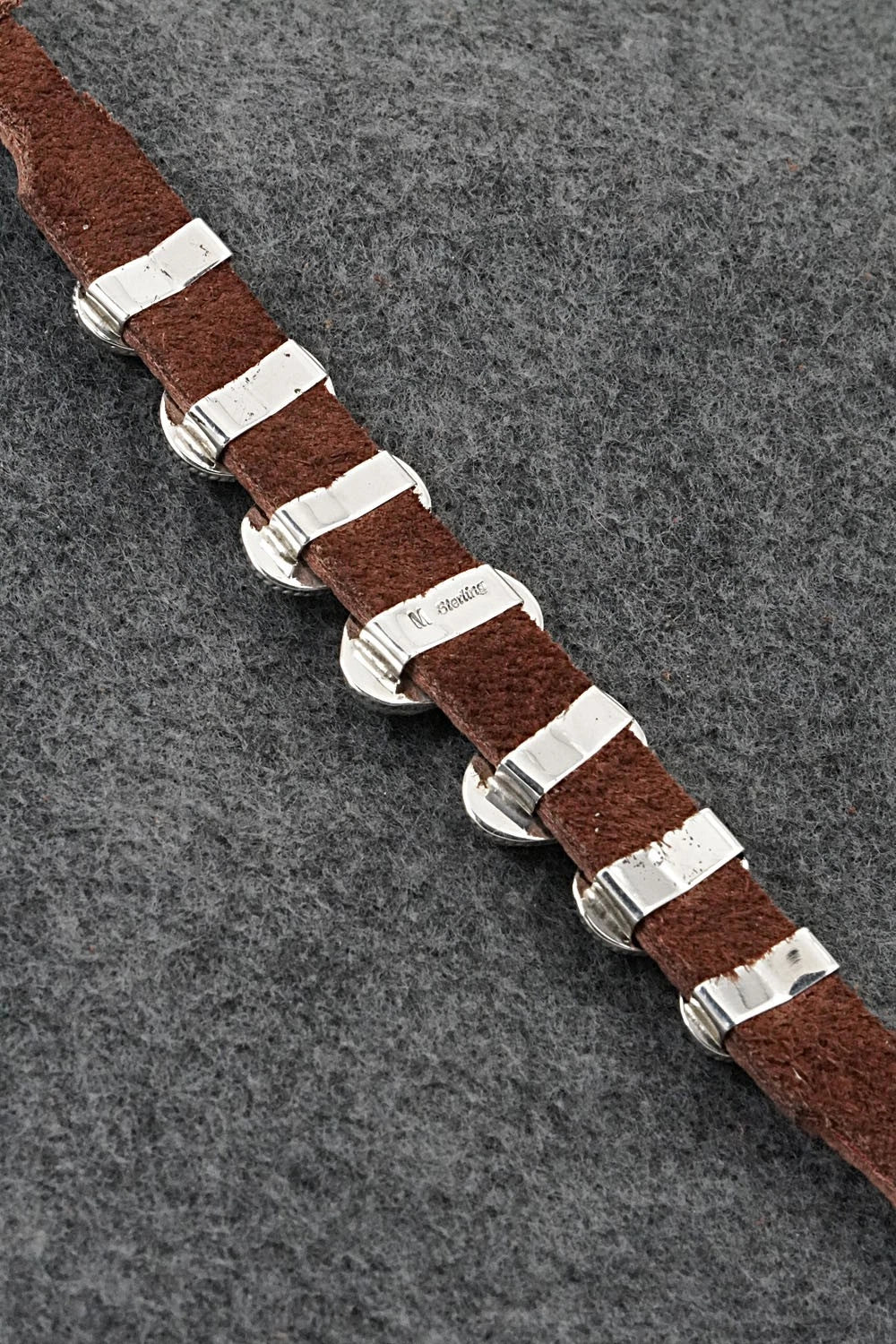 Turquoise, Sterling Silver & Leather Bracelet - Marlene Ramone