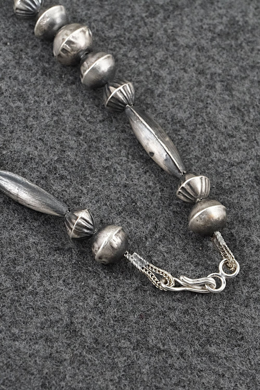 Sterling Silver Navajo Pearl Necklace 28" - Vintage