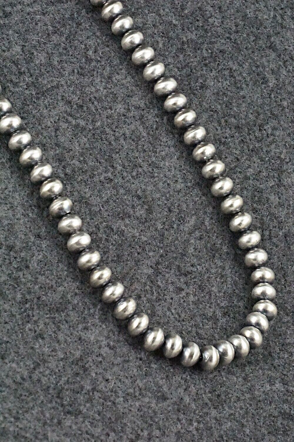 Sterling Silver Navajo Pearl Necklace 20" - Dorinda Mariano