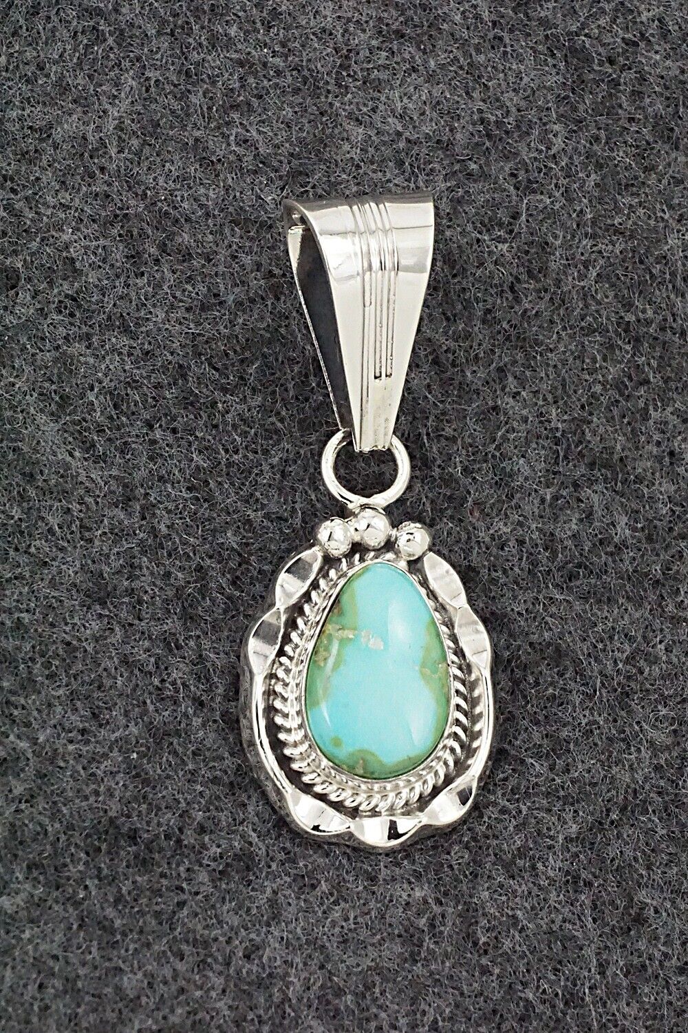 Turquoise & Sterling Silver Pendant - Samuel Yellowhair