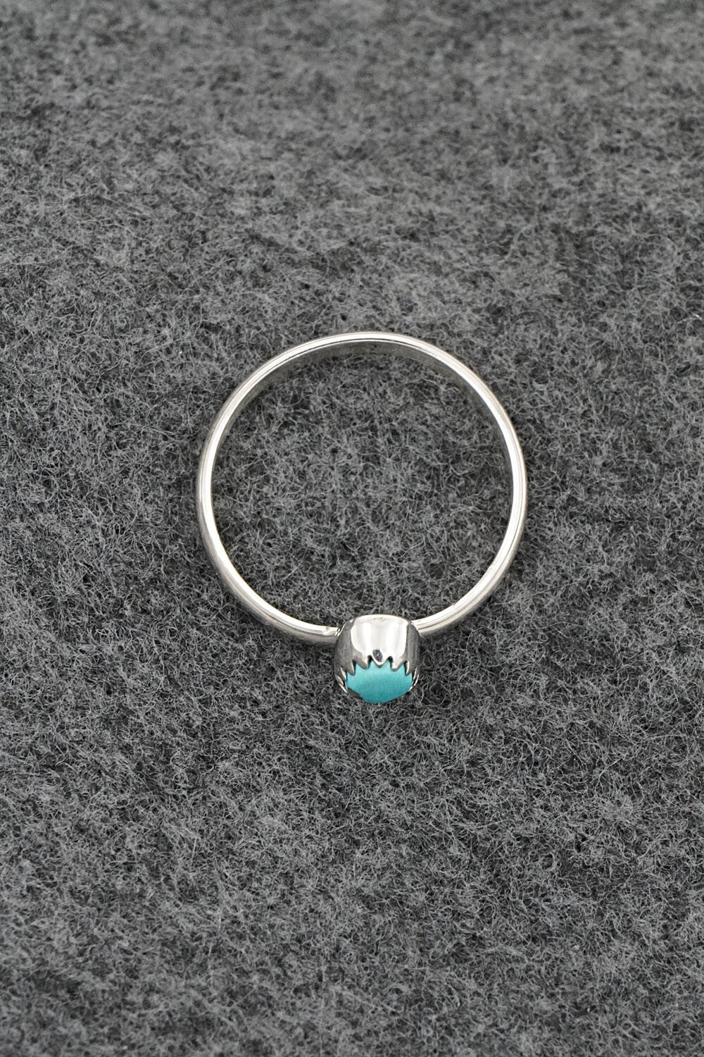 Turquoise & Sterling Silver Ring - Hiram Largo - Size 7.75