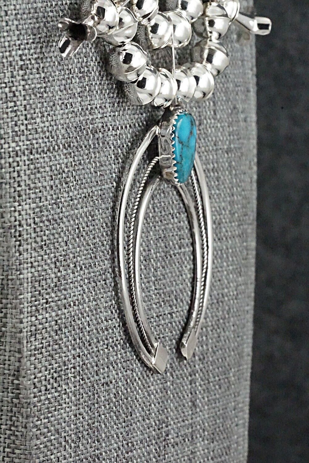 Turquoise & Sterling Silver Squash Blossom Set - Phil Garcia