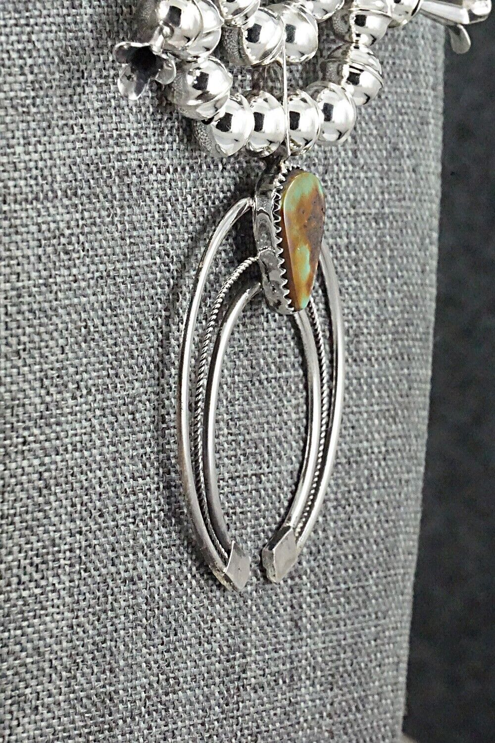 Turquoise & Sterling Silver Squash Blossom Set - Phil Garcia