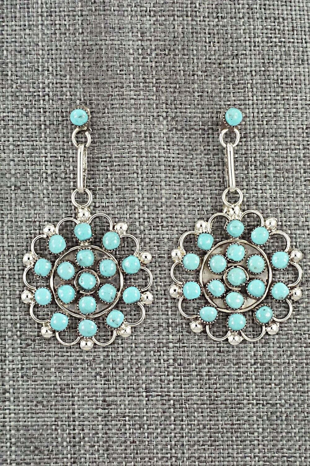 Turquoise & Sterling Silver Earrings - Yvette Kaamasee