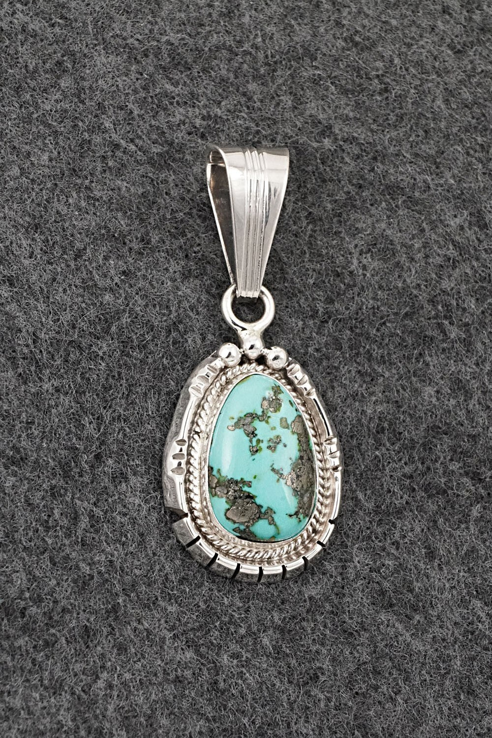 Turquoise & Sterling Silver Pendant - Samuel Yellowhair