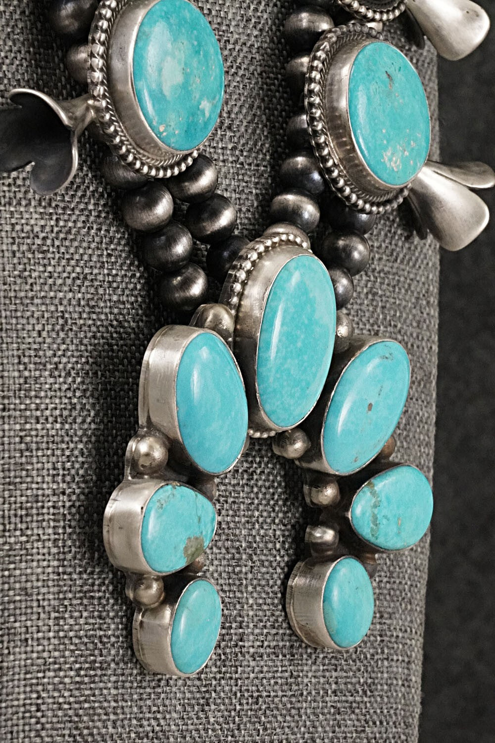 Turquoise & Sterling Silver Squash Blossom Set - Kathleen Chavez
