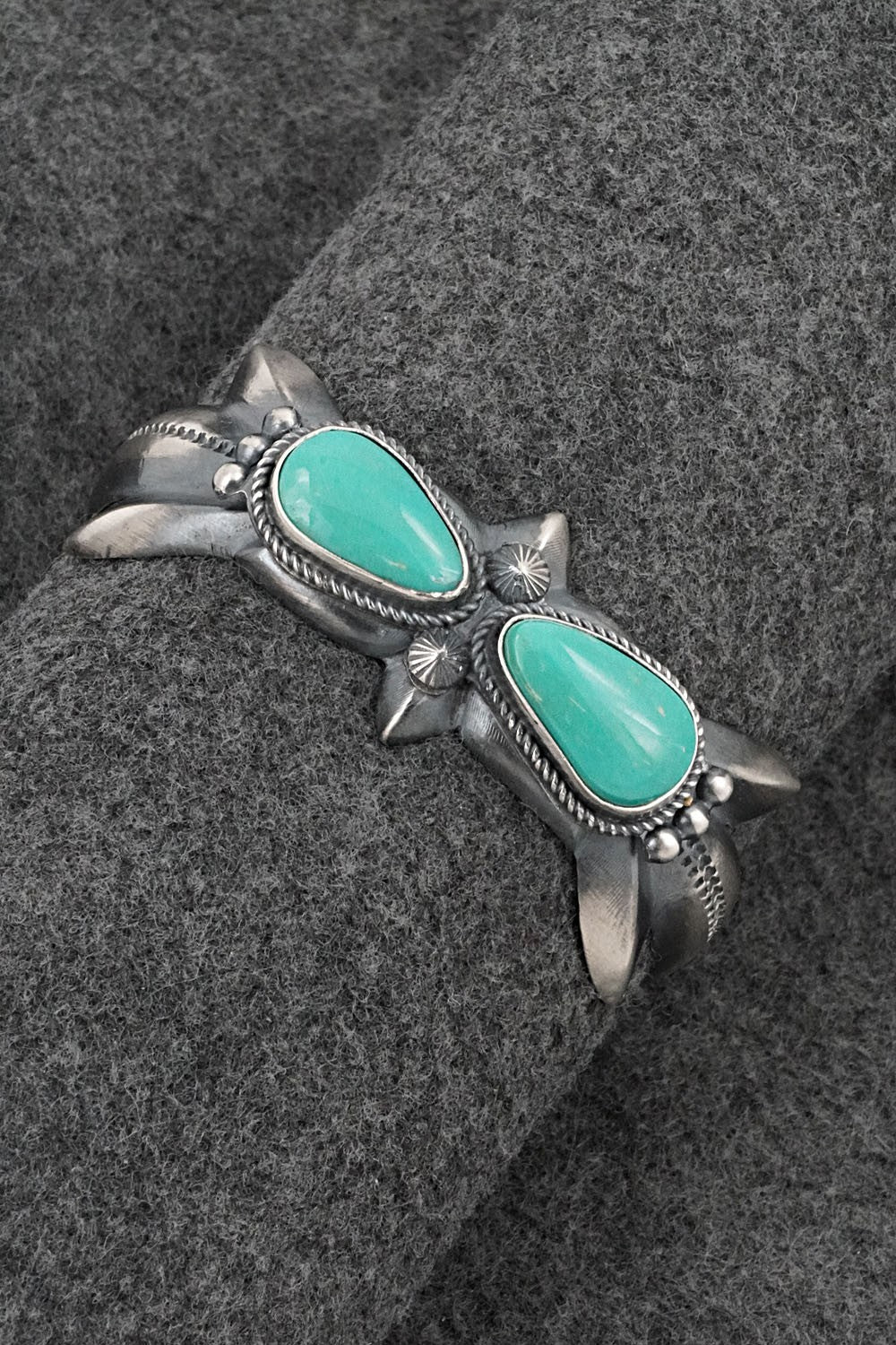 Turquoise & Sterling Silver Bracelet - Harrison Bitsue