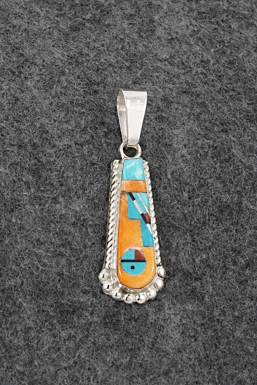 Multi Stone & Sterling Silver Pendant - Rayland Edaakie