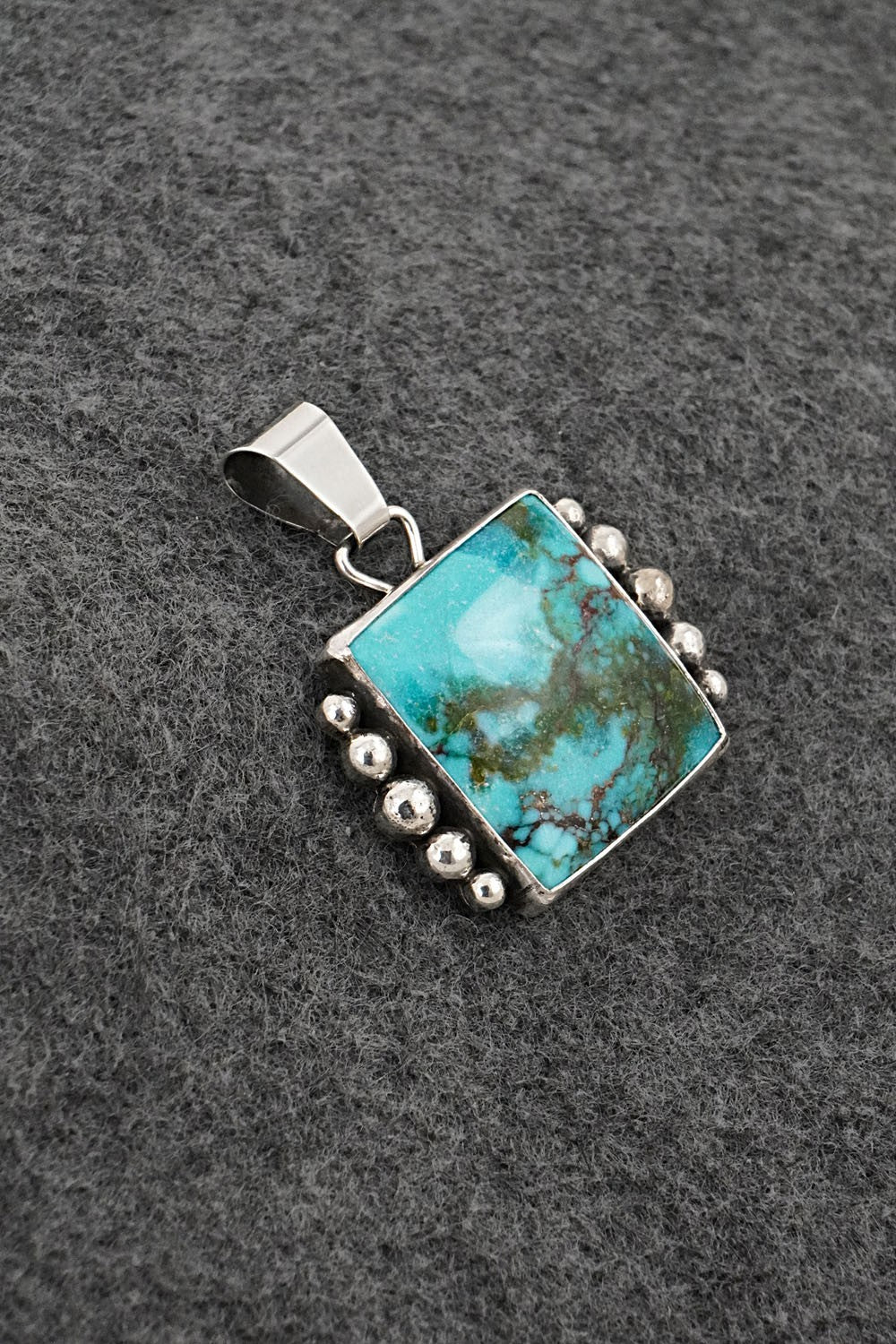 Turquoise & Sterling Silver Pendant - Eugene Gruber