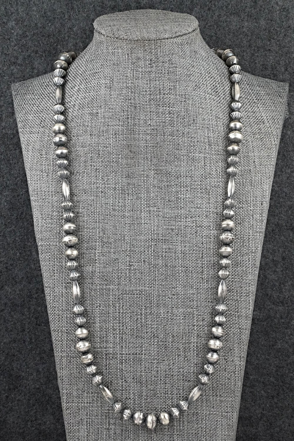 Sterling Silver Navajo Pearl Necklace 26" - Vintage