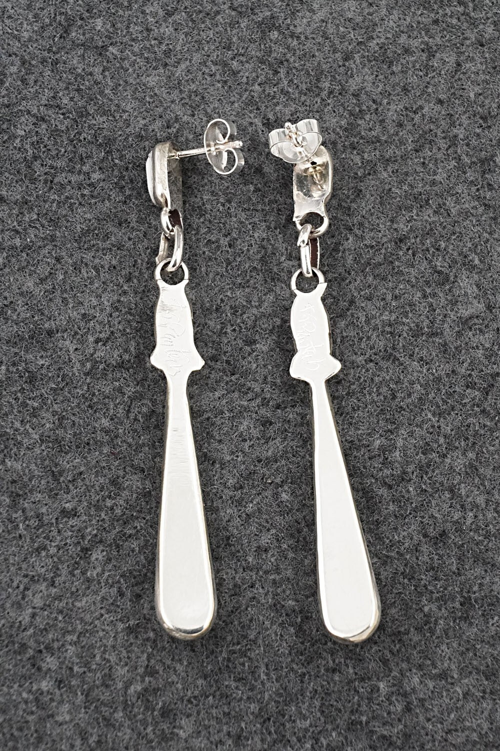 White Buffalo & Sterling Silver Earrings - Terrance Panteah