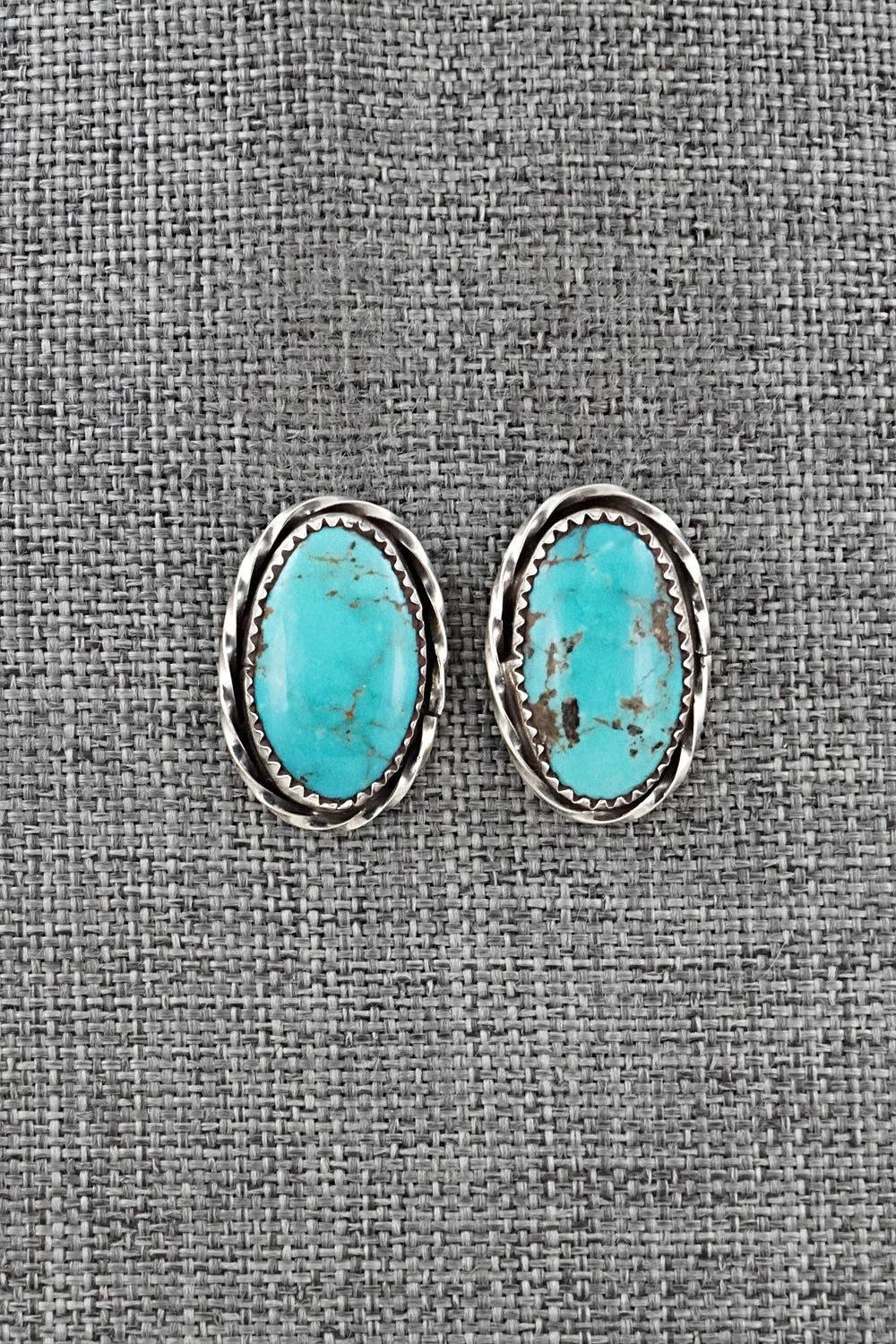 Turquoise & Sterling Silver Earrings - Ernest Hawthorne