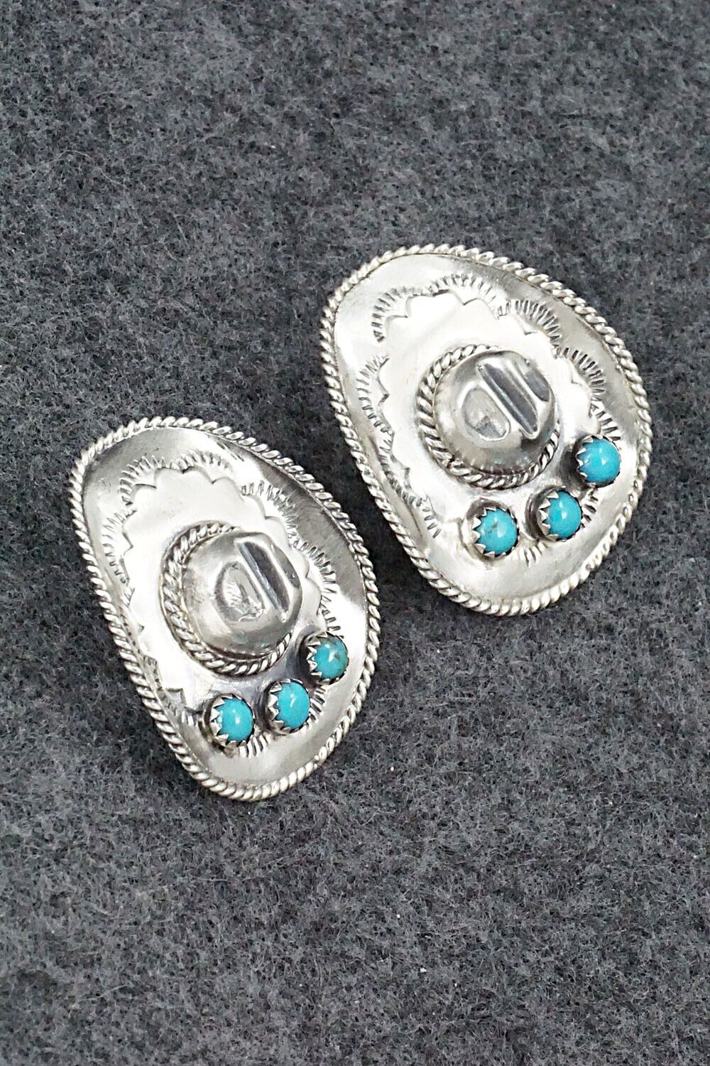 Turquoise & Sterling Silver Earrings - Bobby Platero