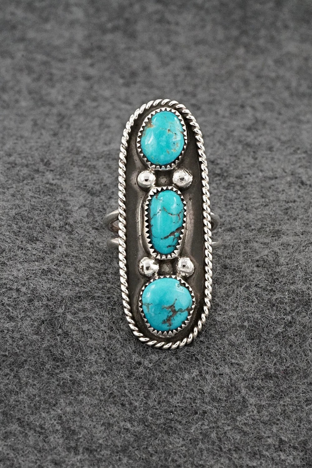 Turquoise & Sterling Silver Ring - Priscilla Reeder - Size 6.5
