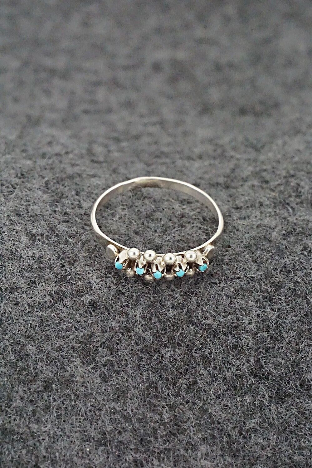 Turquoise & Sterling Silver Ring - Justin Amesoli - Size 5.75